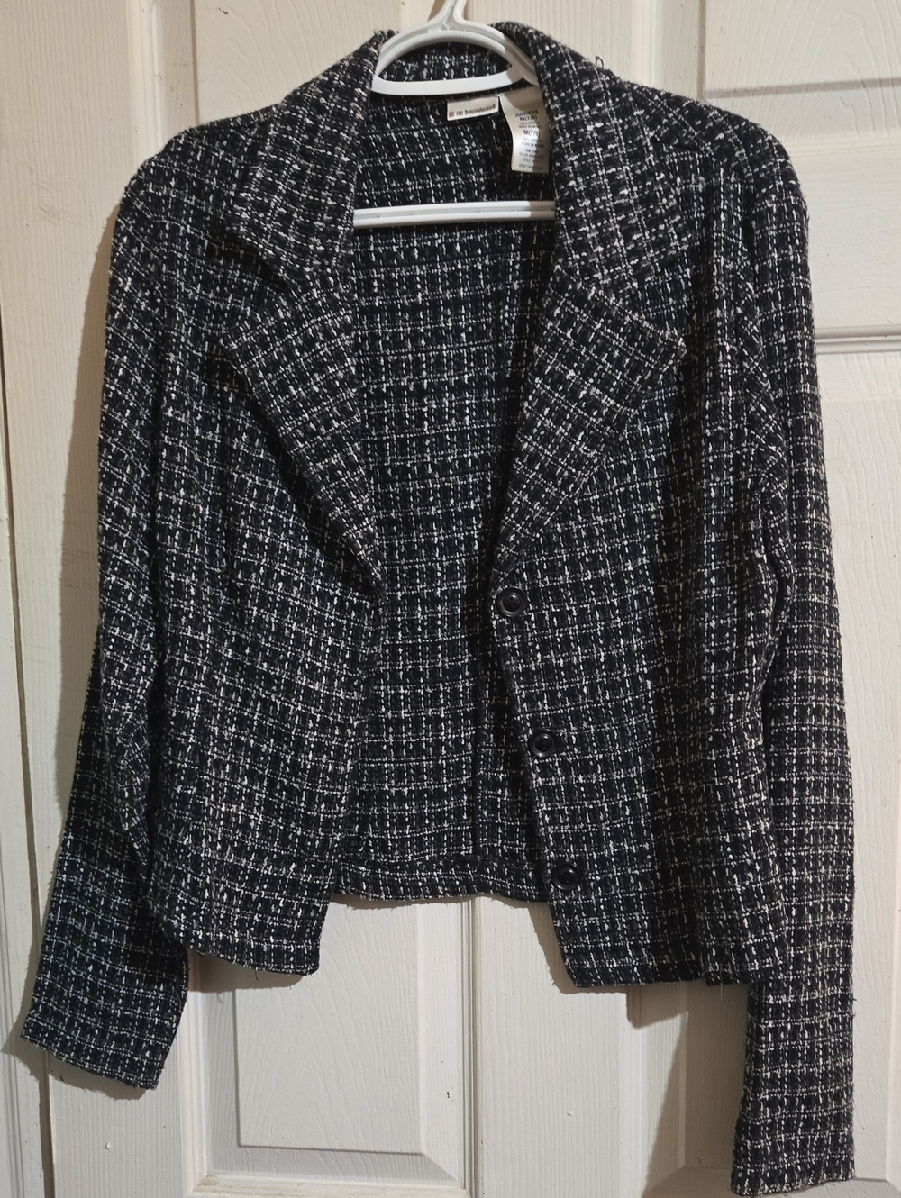No Boundaries Black & White Tweed Blazer